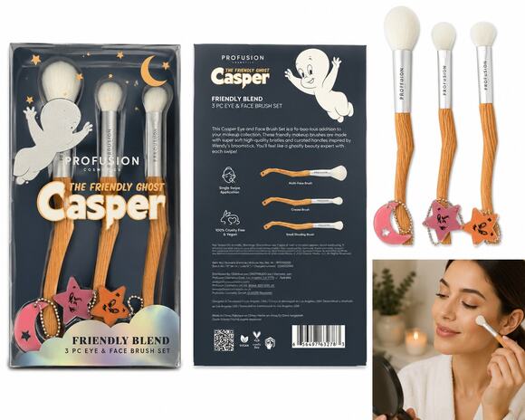 Profusion Other - Profusion x Casper The Friendly Ghost Friendly Blend 3-Piece Face Brush Set